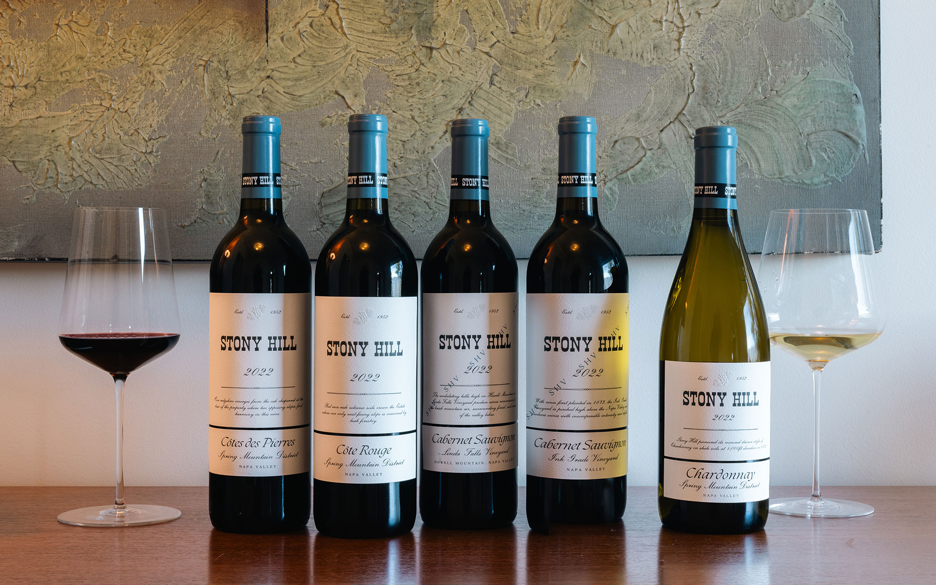 A collection of Stony Hill wines.